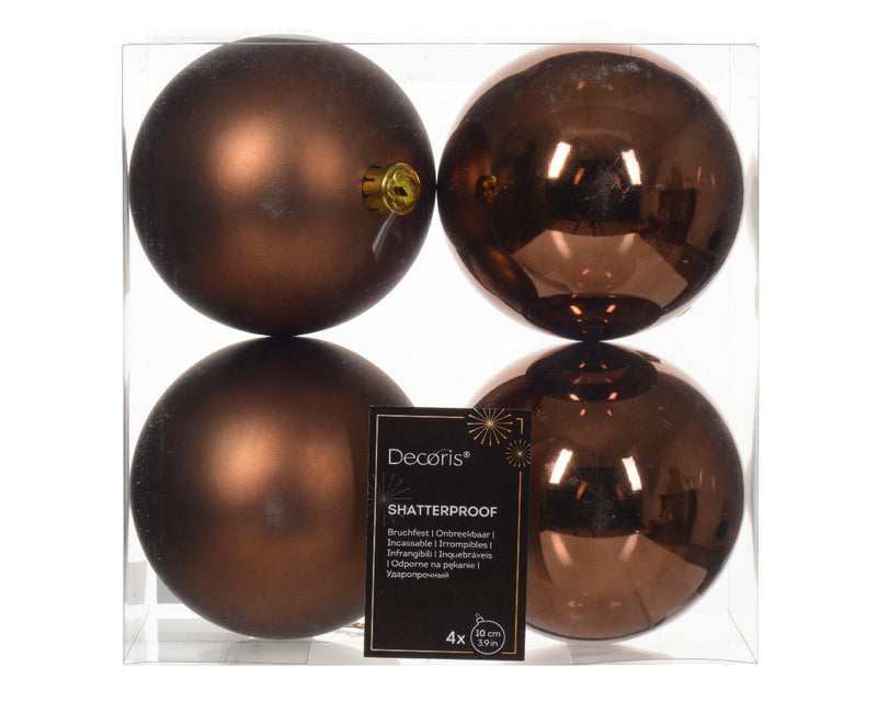 4" Shiny & Matte Shatterproof Ball Ornament Set Of 24