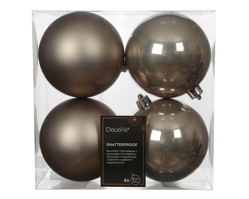 4" Shiny & Matte Shatterproof Ball Ornament Set Of 24