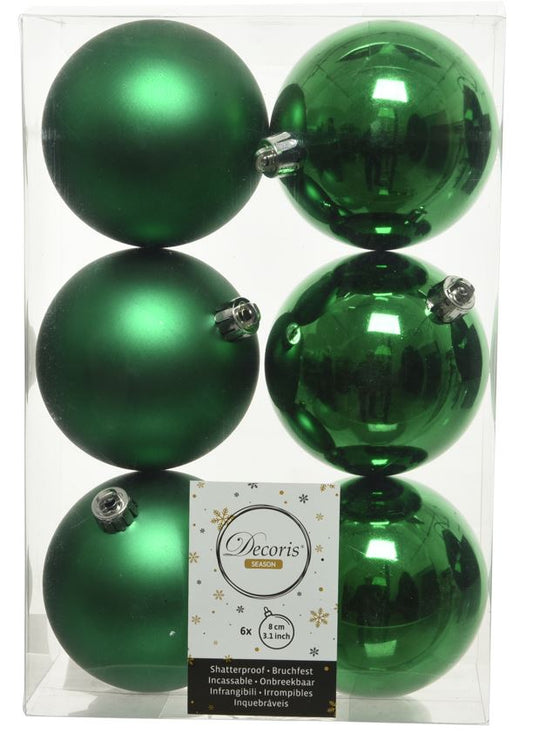 Set de 36 adornos de bola inastillables de 3" brillantes y mates