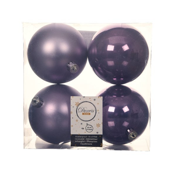 4" Shiny & Matte Shatterproof Ball Ornament Set Of 24
