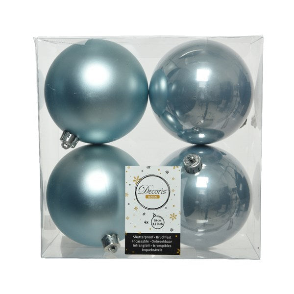 4" Shiny & Matte Shatterproof Ball Ornament Set Of 24