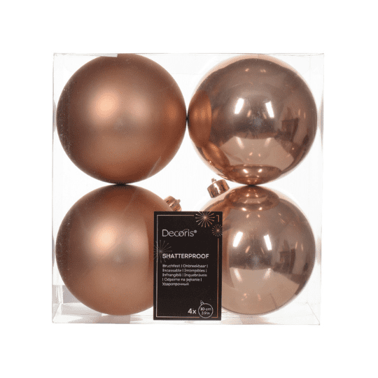 4" Shiny & Matte Shatterproof Ball Ornament Set Of 24