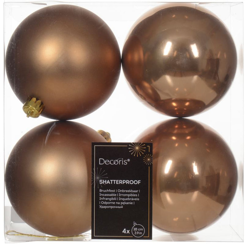 4" Shiny & Matte Shatterproof Ball Ornament Set Of 24