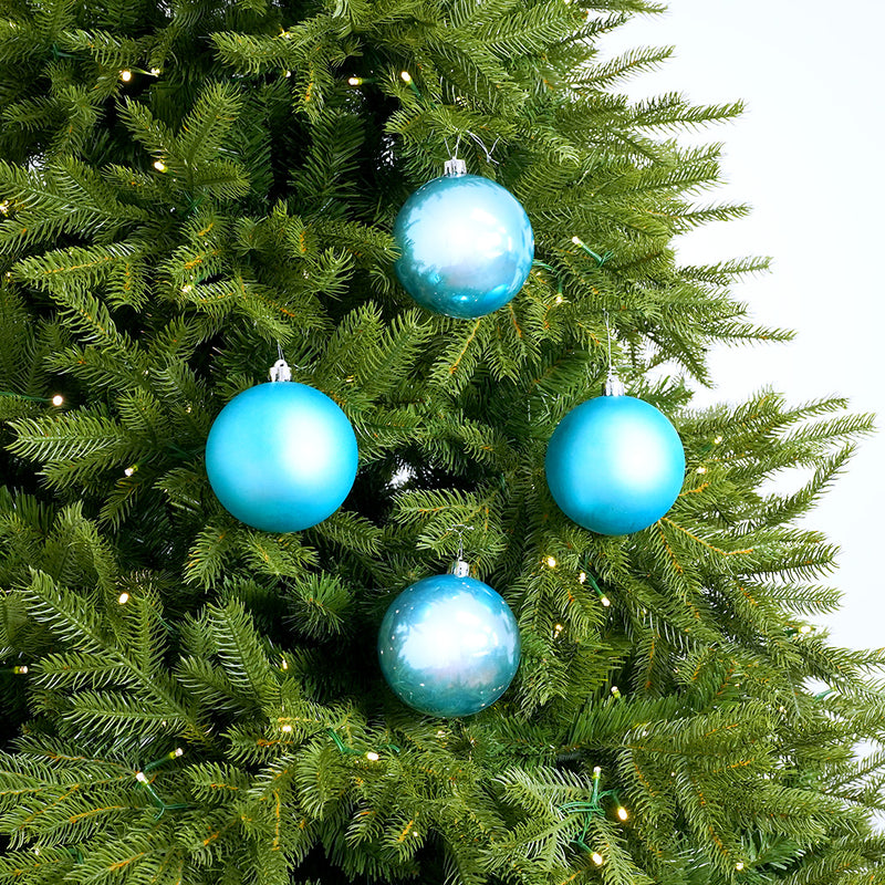 4" Shiny & Matte Shatterproof Ball Ornament Set Of 24