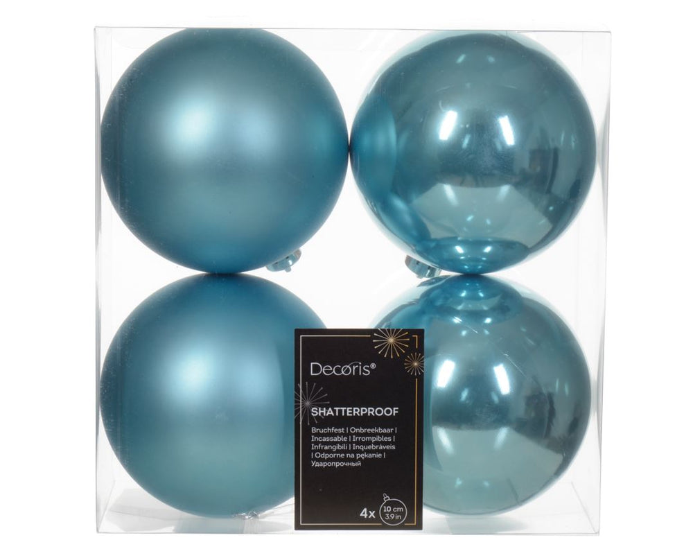 4" Shiny & Matte Shatterproof Ball Ornament Set Of 24