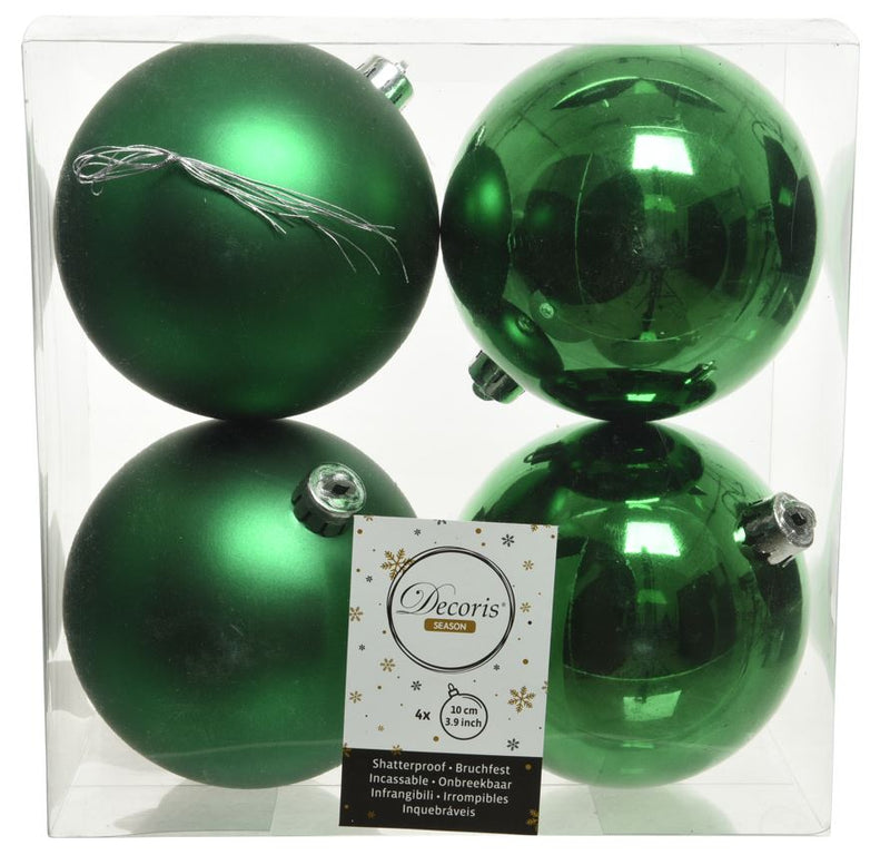 4" Shiny & Matte Shatterproof Ball Ornament Set Of 24