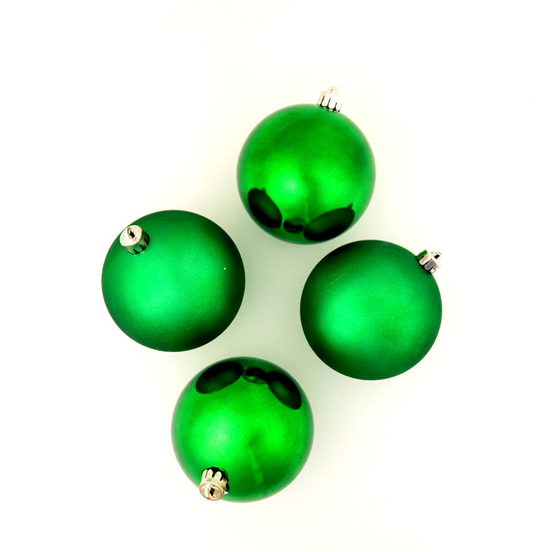 4" Shiny & Matte Shatterproof Ball Ornament Set Of 24