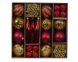 3" Shiny & Matte Shatterproof Ornaments Assorted Set Of 46