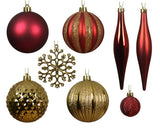 3" Shiny & Matte Shatterproof Ornaments Assorted Set Of 46