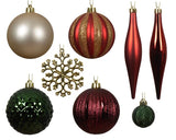 3" Shiny & Matte Shatterproof Ornaments Assorted Set Of 46