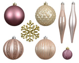 3" Shiny & Matte Shatterproof Ornaments Assorted Set Of 46