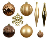 3" Shiny & Matte Shatterproof Ornaments Assorted Set Of 46