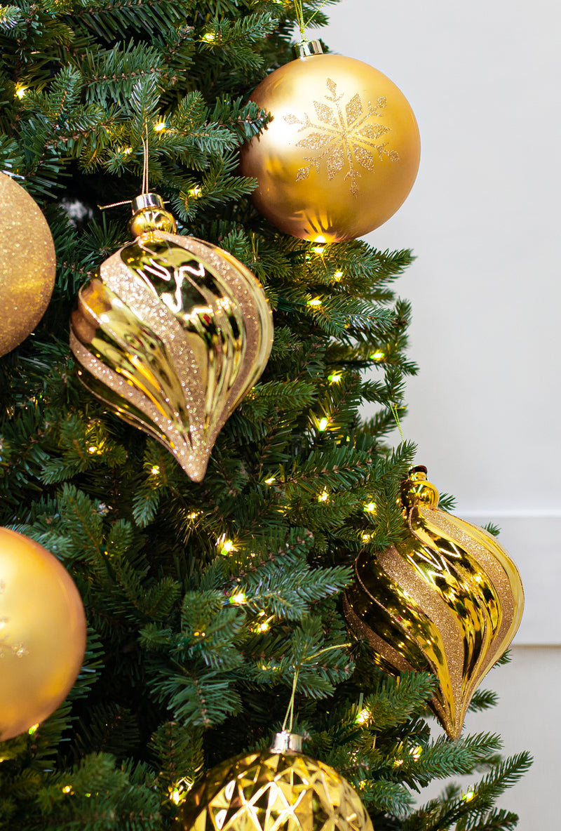 6" Shiny, Matte & Glitter Shatterproof Ball Ornament Set Of 24