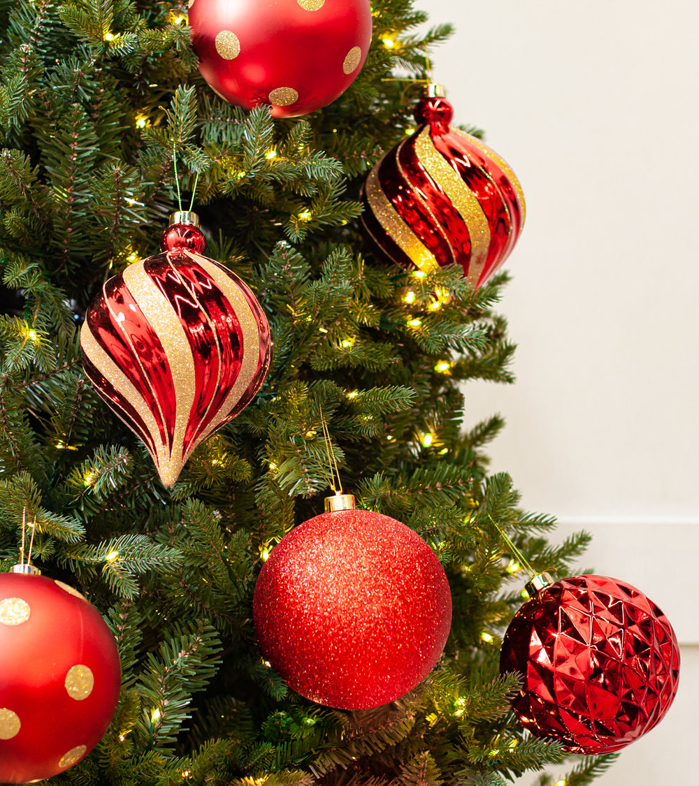 6" Glitter Shatterproof Ball Ornament Set Of 24