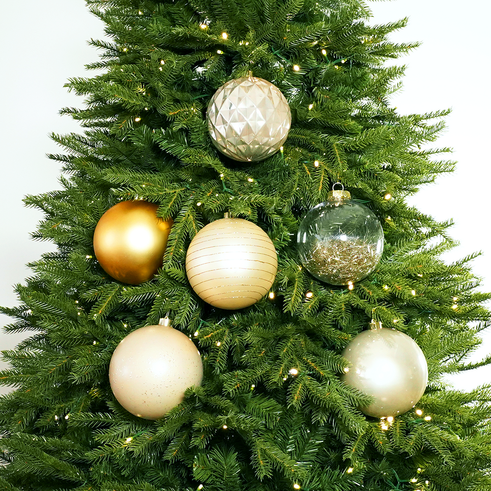 6" Shiny & Matte Shatterproof Ball Ornament Assorted Set Of 24