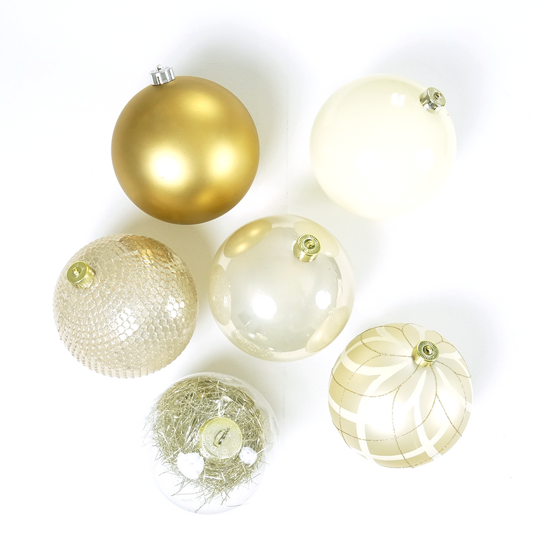 6" Shiny & Matte Shatterproof Ball Ornament Assorted Set Of 24