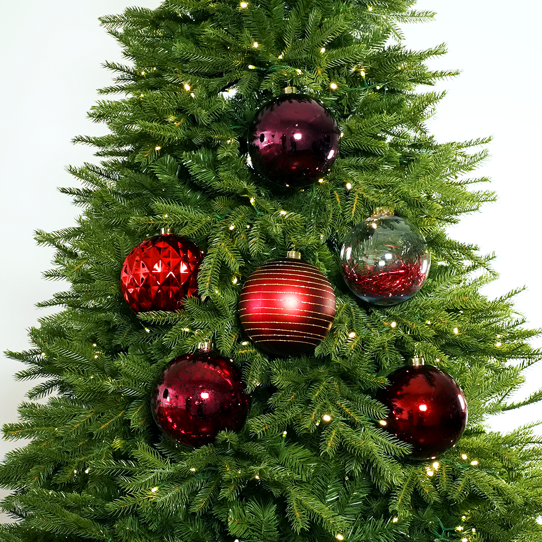 6" Shiny & Matte Shatterproof Ball Ornament Assorted Set Of 24