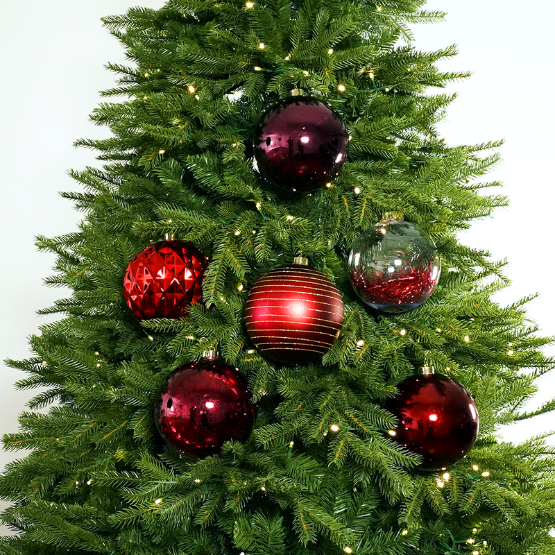 6" Shiny & Matte Shatterproof Ball Ornament Assorted Set Of 24