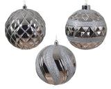 5" Glitter Shiny Shatterproof Ball Ornament Assorted Set Of 12