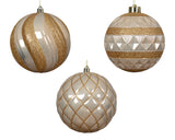 5" Glitter Shiny Shatterproof Ball Ornament Assorted Set Of 12