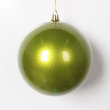 Juego de 6 adornos de bolas de caramelo brillantes de 6"