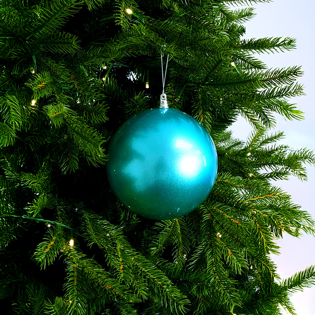 6" Shiny Candy Ball Ornament Set Of 6