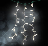 25 LED Pure White Icicle Drop Lights With White Wire