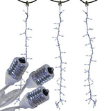 25 LED Pure White Icicle Drop Lights With White Wire