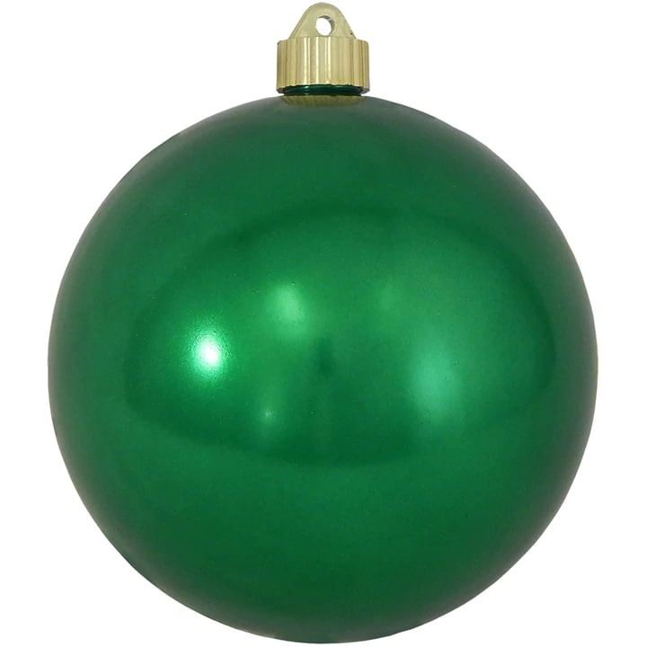 6" Blarney Green Shiny Shatterproof UV Ball Ornament Set Of 6