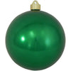6" Blarney Green Shiny Shatterproof UV Ball Ornament Set Of 6