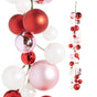 Guirnalda de bolas rosa, roja y blanca de 4 pies