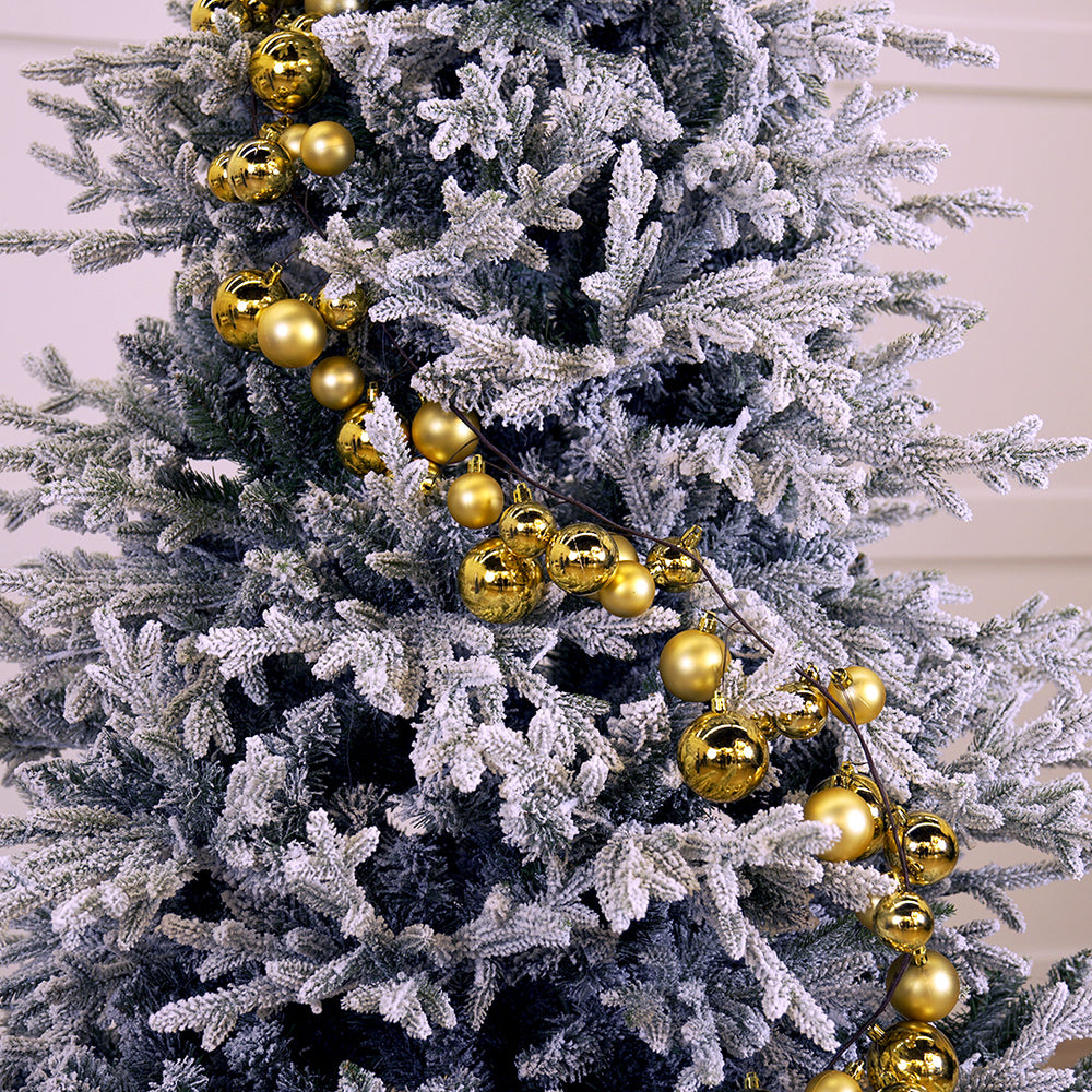 6 FT Gold Ball Garland Shatterproof