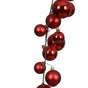 Guirnalda navideña de bolas rojas de 6 pies inastillable