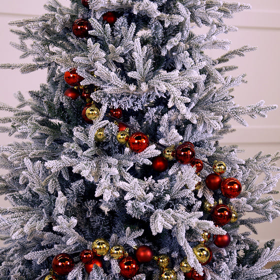 Guirnalda de bolas rojas de 6 pies irrompible