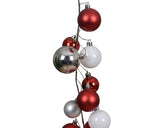 6 FT Red , Silver & White Ball Garland Shatterproof