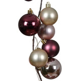 6 FT Champagne & Burgundy Ball Garland Shatterproof
