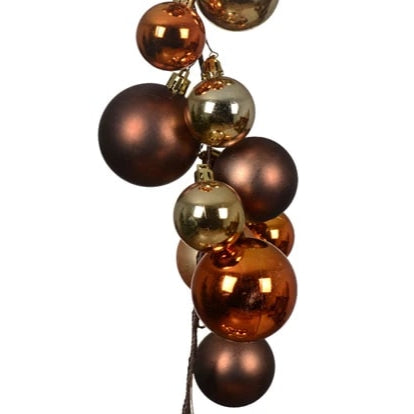 6 FT Gold & Brown Ball Garland Shatterproof