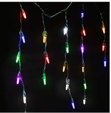 15 LED Multi Icicle Drop Lights With White Wire