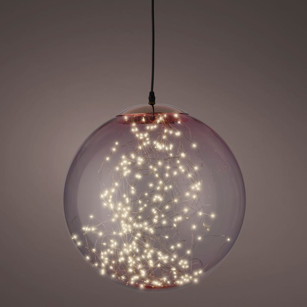 Transparent Pink Micro LED Hanging Ball