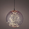 Esfera colgante micro LED rosa transparente