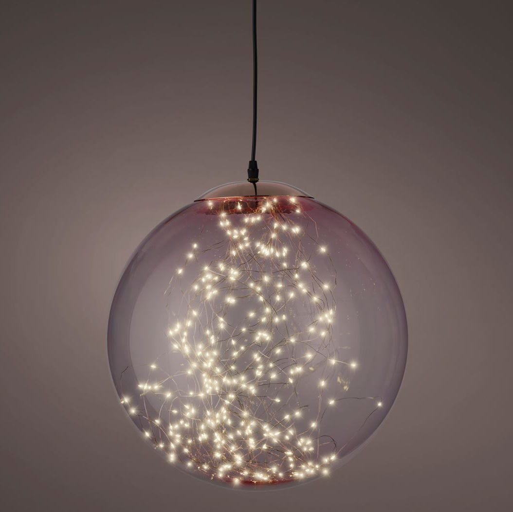 Transparent Pink Micro LED Hanging Ball