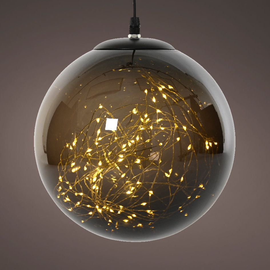 Adorno de bola capuchino de 12" micro 140 LED blanco cálido