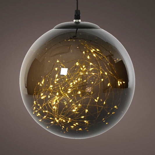 Adorno de bola capuchino de 12" micro 140 LED blanco cálido