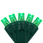 Coaxial de 70 LED de 24 pies con cable verde y bombillas de 5 mm