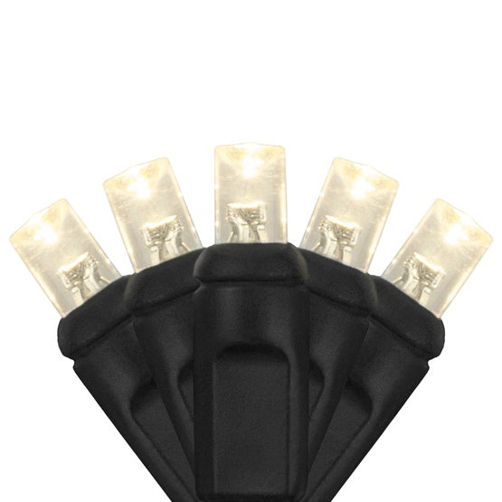24 pies 70 LED 5 mm blanco cálido parpadeante coaxial con cable gris