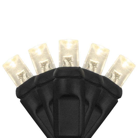24 pies 70 LED 5 mm blanco cálido parpadeante coaxial con cable gris