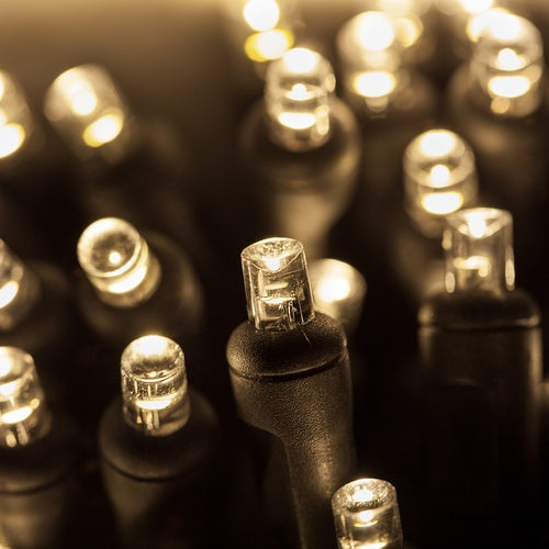 24 FT 70 LED 5MM Warm White Twinkle Coaxial With Grey Wire