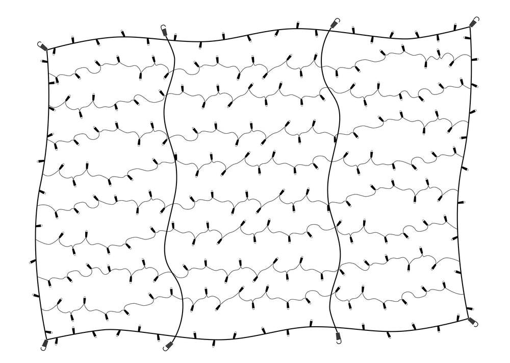 Warm White with Pure White Twinkle LED Trunk Lights With Grey Net