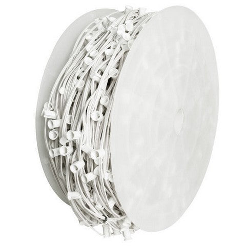 Rollo de cable blanco C7 de 1000 pies, espaciado de 6 ", base E12