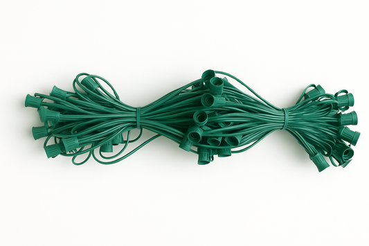Rollo de 100 pies de cable verde C7 con espaciado de 12" y base E12